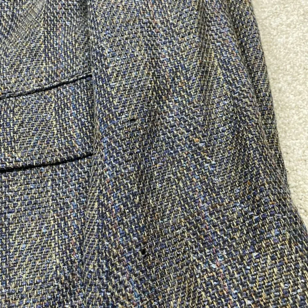 VTG Corbin Jacket Mens 44R Grey Flecked Herringbone Blazer Academia Ivy Prep
